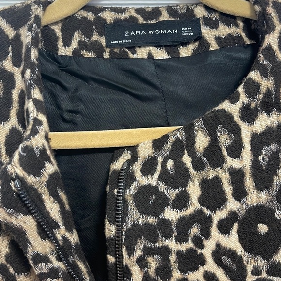 Long-line, leopard print, jacquard blazer from Zara - size M - Picture 2 of 4